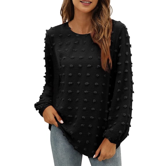 TRUBKH Women's Tops, Tees & Blouses Long Sleeve Tops for Women Tops Women's Tops Womens Fall Tops Cowl Neck Tops for Women Black L