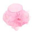 thumbnail image 1 of TRUBKH Women's organza hat Dressy Hats vintage hats spring hats for women fancy hats chapeau pour femme church hats kentucky derby hats for women Packable Wide Brim Hats Summer Sunhat Pink One Size, 1 of 1