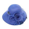 thumbnail image 1 of TRUBKH Women's organza hat Tea Party Wedding Hat vintage hats church hats Sunhat kentucky derby hats for women chapeau pour femme Wide Brim Sun Hat fancy hats for women Dressy Hats Blue One Size, 1 of 1