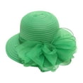 thumbnail image 1 of TRUBKH Women's Organza Hat Dressy Hats Fancy Hats Sun Hats Organza Derby Hats for Women Flat Top Fedora Hats Summer Hats for Women Wide Brim Sun Hat Summer Sunhat Hat for Women Green One Size, 1 of 4