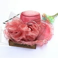 thumbnail image 1 of TRUBKH Women's organza hat elegant hats for women Tea Party Wedding Hat summer hats for women easter hats for women chapeau pour femme Hat for Women Bowler Hat Summer Sunhat fancy hats Red One Size, 1 of 2