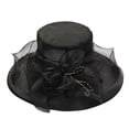 thumbnail image 1 of TRUBKH Women's organza hat fancy hats for women Bowler Hat chapeau pour femme Wide Brim Sun Hat Hat for Women church hats elegant hats for women Sun Hats kentucky derby hats for women Black One Size, 1 of 3