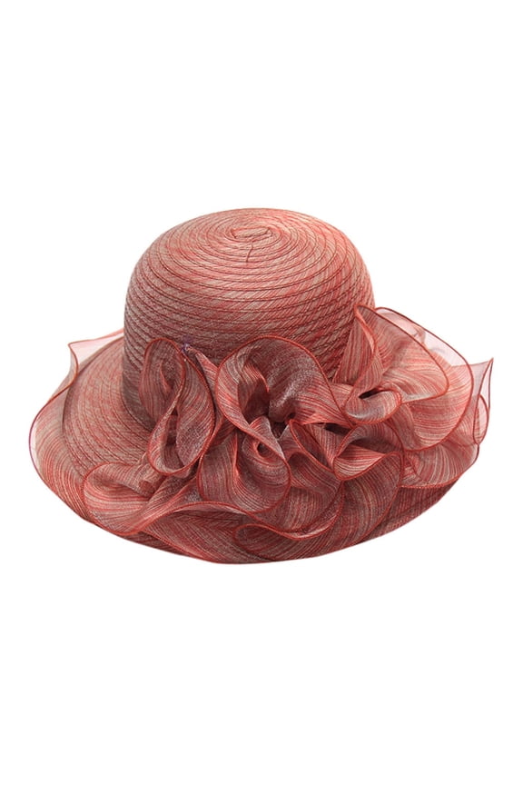 Women's organza hat vintage hats church hats Sunhat Tea Party Wedding Hat Dressy Hats kentucky derby hats for women Sun Hat for Ladies chapeau pour femme fancy hats Sun Hats Red One Size