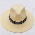 thumbnail image 1 of TRUBKH Women's straw hat lightweight hat Outdoor Hat hat for women with Band Shapeable Brim Wide Brim summer hat Mesh Hat Oversized Beach Hat Hat Adjustable Travel Bucket Hat straw hat White One Size, 1 of 8