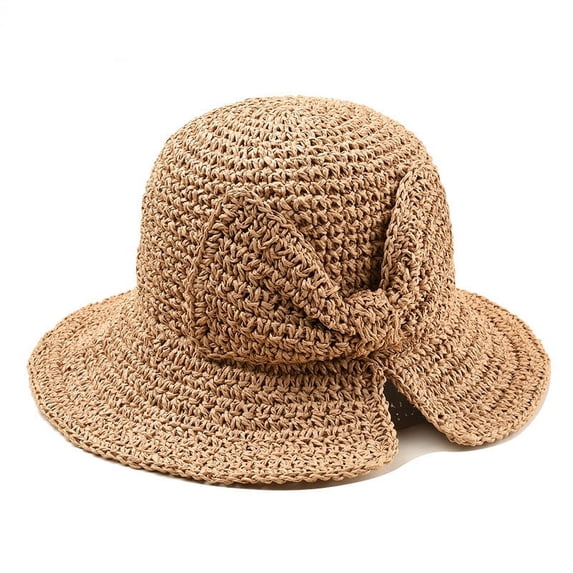 TRUBKH Women's straw hat wide brim hat for women Hat Adjustable sun hat straw hat Summer Boho Hat Oversized Beach Hat lightweight hat hat for women Summer Beach hat Travel Straw Cap Beige One Size