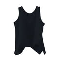 thumbnail image 1 of TRUBKH Womens Linen Crop Tops V Neck Tank Top Summer Sleeveless T Shirt Loose Fit Cami Flowy Linen Top Crop Tops Cotton Linen Tank Tops Layering Tank Top Beach Vacation Clothes Black L, 1 of 4