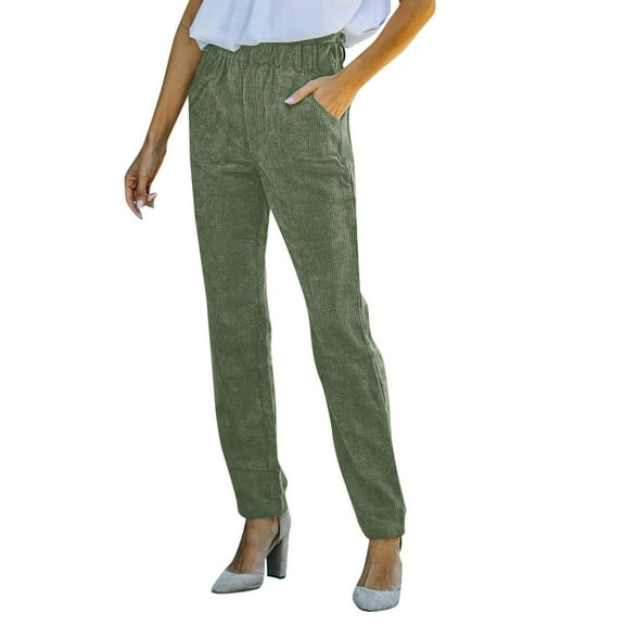 TRUBKH Womens Sweatpants Baggy Pants Jogger Pants Plus Size Cargo Pants Fall Bottoms for Women High Waisted Cargo Pants Army Green L