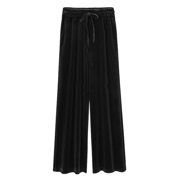 TRUBKH Womens Sweatpants Leggings for Women Plus Size Womens Sweatpants Baggy Pants Wide Leg Pants Lounge Pants Women Plus Size Womens Clothing Black S