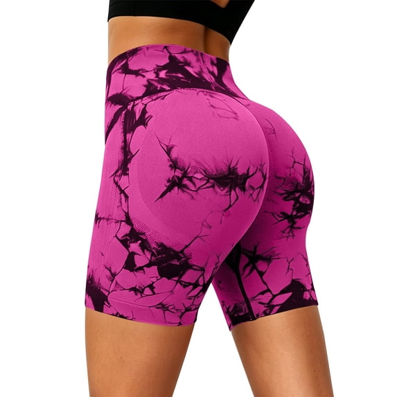 TRUBKH Yoga Shorts for Women Butt Lifting Leggings Fitness Cute Bottoms for Running Daily Wear Butter Soft Leggings for Women Capri Pants Leggings for Women Biker Leggings Pink S