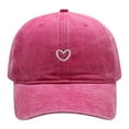 thumbnail image 1 of TRUBKH baseball cap trucker hat hats for women beach hats golf hat women Women Solid Color Heart Embroidered Soft Top Outdoor Washed Baseball Cap Hot Pink One Size, 1 of 3