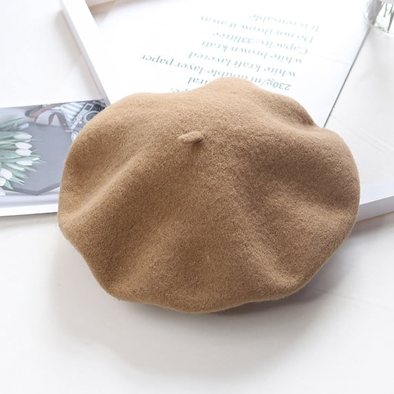 TRUBKH berets for women Perfect All Seasons Wool Beret skull caps Breathable Hat French Beret Hats 6 Panel Newsboy Caps ladies hats scottish hat Painter Hat Roll Upp Beret Solid Color Beige One Size