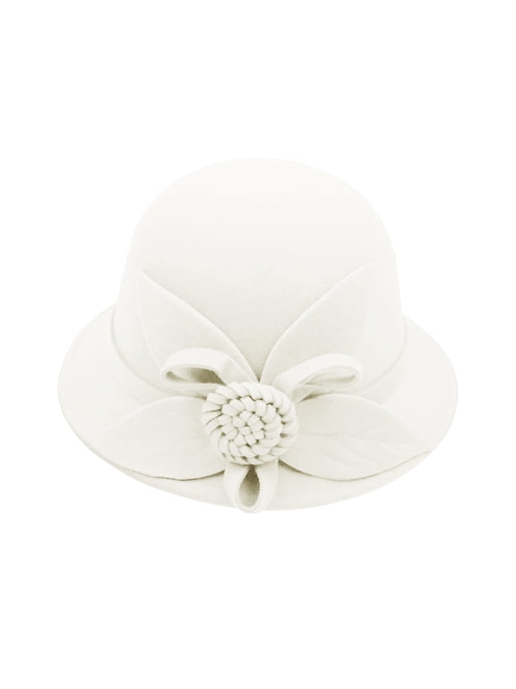 bowler hat women Color Jazz Hats British Felt hat with Belt Buckle wedding hats vintage hats for women vintage hats derby hats for women women hats for church round hat sun hats White M