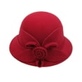 thumbnail image 1 of TRUBKH bowler hat women round hat for Tea Party Costume Accessory derby hats for women Classic Wide Brim British Felt hat derby hats women hats for church Vintage Trendy Classic Plain Multicolor M, 1 of 3