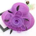 thumbnail image 1 of TRUBKH derby hats for women Organza Derby hat for Women Bowler Hat fancy hat for women Sun hat Outdoor Hat womens dress hat Tea Party Wedding Hat Dressy hat fancy hat tea party hat Purple One Size, 1 of 1