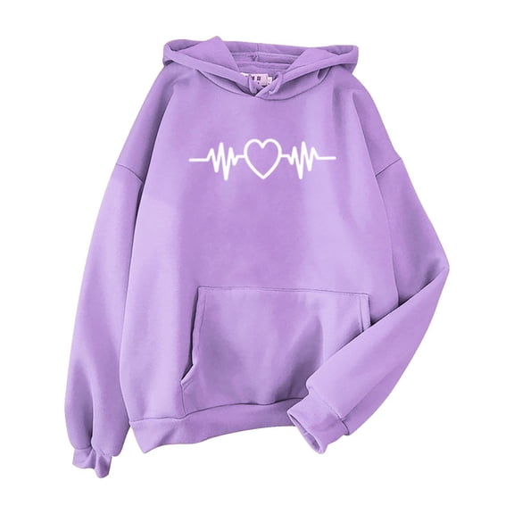 TRUBKH hoodies for women Fleece Sweatshirts hoodies for teen girls women sweatshirt graphic hoodie Purple L