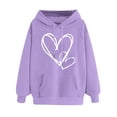 thumbnail image 1 of TRUBKH hoodies for women Fleece Sweatshirts womens long sleeve tops comfrt hoodie graphic hoodie Hooded Sweatshirt And Drawstring Featuring A Heart Shaped Printed Sweatshirt Purple S, 1 of 3