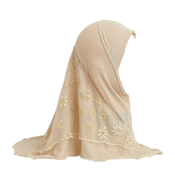 TRUBKH shawl wraps for women pashmina wraps for women Wrap and Shawl for Women womens shawl pashmina shawl Cheers US Girls/Children Scarf Headscarf Wrap Muslim Amira Beige A