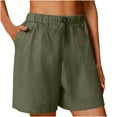thumbnail image 1 of TRUBKH shorts for women athletic shorts for women cotton shorts for woman womens shorts casual bermuda shorts for women Side Pockets Pants Shorts Elastic Waist Pockets Daily Shorts Army Green S, 1 of 5