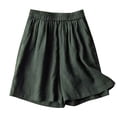 thumbnail image 1 of TRUBKH shorts for women flowy shorts for women high waisted shorts women baggy shorts women shorts womens 2023 Summer Women's Loose Straight Barrel High Waist Solid Color Shorts Green XL, 1 of 8