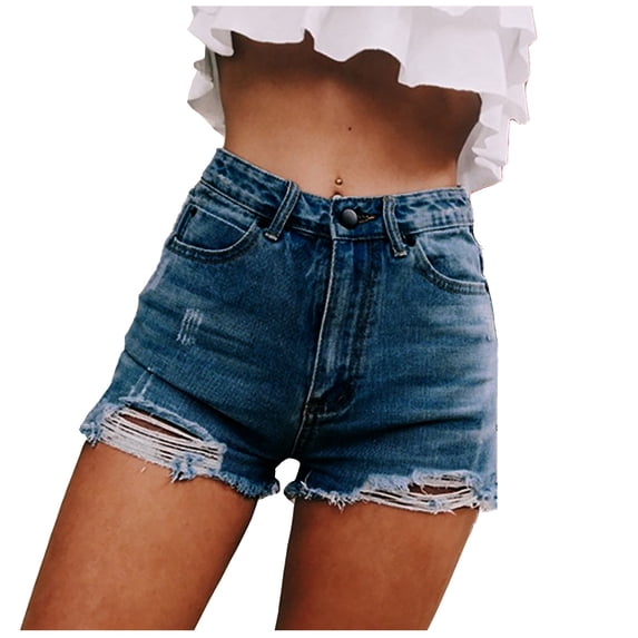 TRUBKH shorts for women jean shorts womens baggy jean shorts women women's shorts jean shorts for women Women's Casual Insert Pockets Personality Jeans Ultra-Short Denim Shorts Dark Blue XL