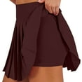 thumbnail image 1 of TRUBKH skirts for women pleated skirts for women mini skirt tennis skirt Golf Skort Tennis Skorts For With Pockets Athletic Skirt Skirts For Tummy Lightweight Summer Skorts Skirt Brown 3XL, 1 of 8