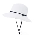 thumbnail image 1 of TRUBKH sunshade hats for women UV Protection Straw Cap floppy hat Mesh Hat Beach Gardening with Band Wide Brim Sun Hat Packable Straw Fedora Panama Hat Adjustable Foldable Beach Cap White One Size, 1 of 1