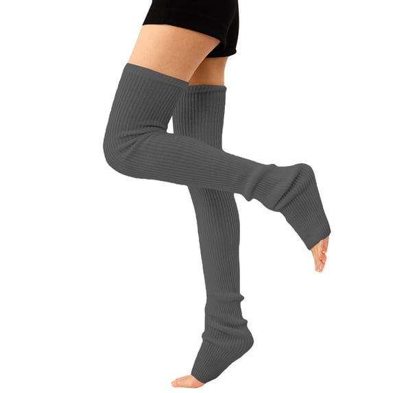 TRUBKH thigh high socks leg warmers Solid over the knee socks socks for women Comfortable Breathable thin socks women Women's Lace Top Thigh High Sheer Stockings stockings for women Gray B