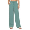 thumbnail image 1 of TRUBKH wide leg pants woman flowy pants for women boho palazzo pants for women high waisted wide leg jeans for women plus size wide leg pants for women Wide Leg Palazzo Pants Pants Mint Green 2XL, 1 of 4