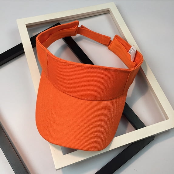 TRUBKH womens sun hat Beach Summer Fishing Hat beach hat Outdoor Hat Empty Top Beach Sun Visor Sports Sun Visor Hat Adjustable Sun Hats Golf Hat Packable Foldable Travel Sports Hat Orange One Size