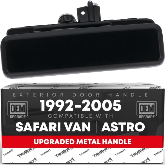T1A Exterior Front Passenger Door Handle - Compatible with 1992-2005 GMC Safari Van, Chevrolet Astro - Smooth Black, Metal Lever - OEM 15719666