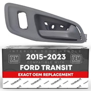 T1A Interior Front Passenger Door Handle Replacement - Compatible with 2015-2023 Ford Transit - Textured Black, Plastic - OEM CK4Z-9946318-A BK2Z-6126680-A