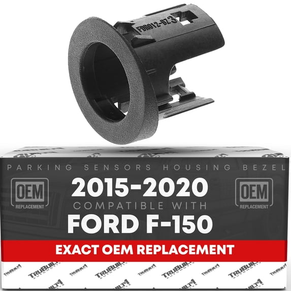 T1A Parking Sensors Housing Bezel, Rear Driver Side - Compatible with 2015-2020 Ford F-150 - Rear Bumper Parking Aid Sensor Bezel, Plastic - OEM FL3Z15K861AB