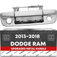 thumbnail image 1 of T1A Tailgate Handle Latch, Upgraded Metal - Compatible with 2009-2012 Dodge Ram 1500 2500 3500 - Exterior Tailgate Assembly, All Chrome w/Keyhole, Camera Hole - OEM 68197873AA-ACHMT, 1 of 5