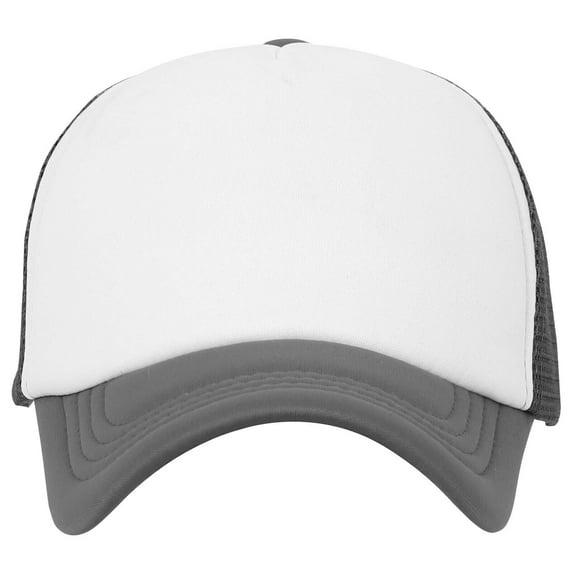 TRUCKER Baseball Cap Summer Mesh Hat Foam One Size Unisex Color Fashion Casual (7fc033_White/Charcoal)
