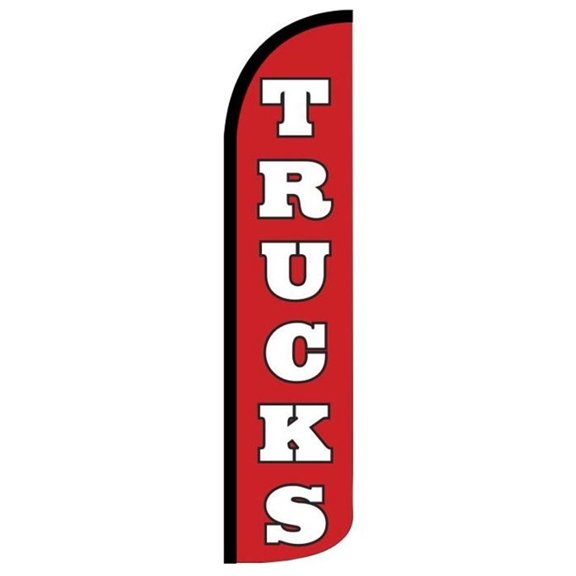 TRUCKS (RED) Windless Flag (Hardware Not Included) |Advertisement /Business Flags | Feather Flag |