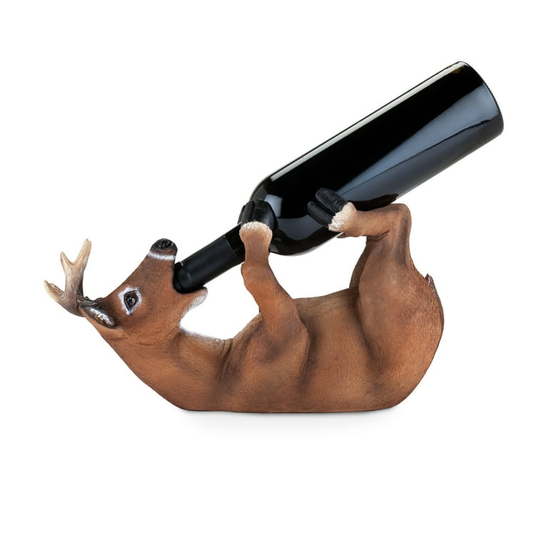 WINE BOTTLE HOLDER, REINDEER, WOOD