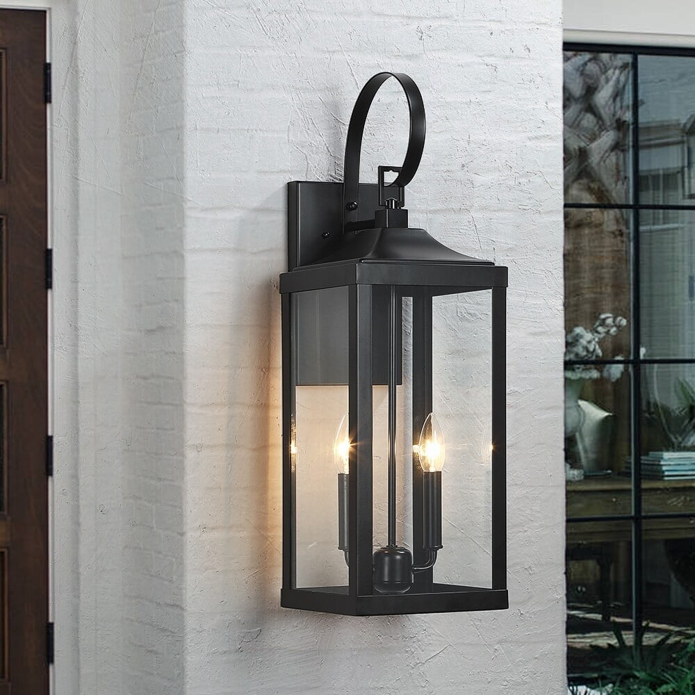 TRUE FINE 25.7 in. 2-Light Bronze Non Solar Large Outdoor Wall Lantern  Sconce Light 21516OT - The Home Depot