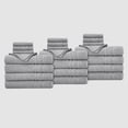 thumbnail image 1 of True Hue 24 Piece Cotton-Recycled Polyester Bleach Safe Bath Towel Set, Grey, 1 of 5