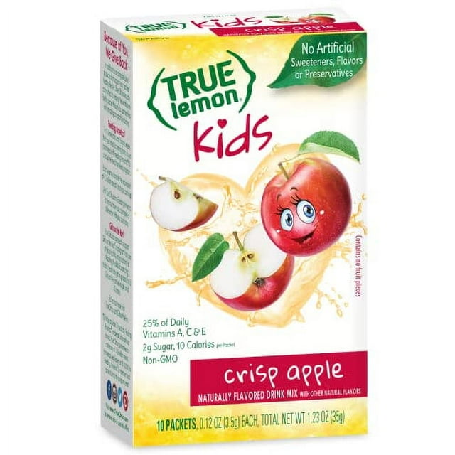 TRUE LEMON KIDS Crisp Apple (10 Packets) Hydration for Kids No