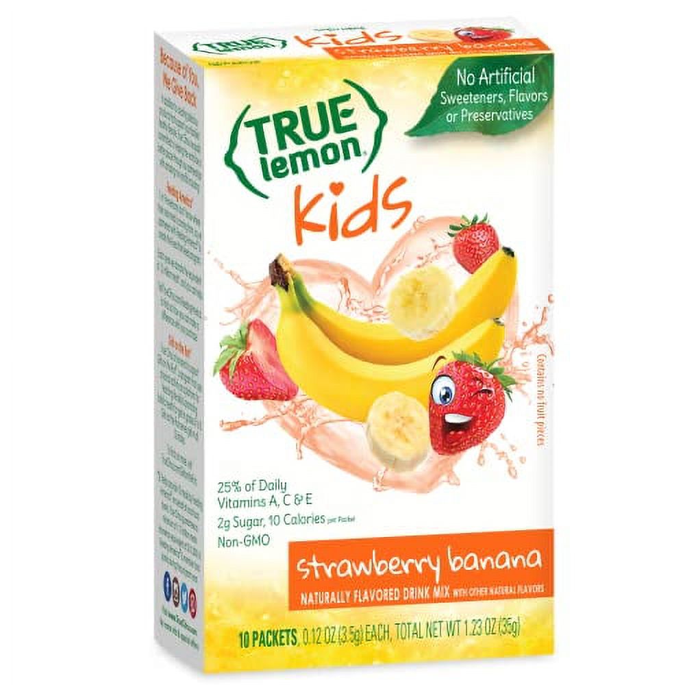 TRUE LEMON KIDS Strawberry Banana (10 Packets) Hydration for Kids