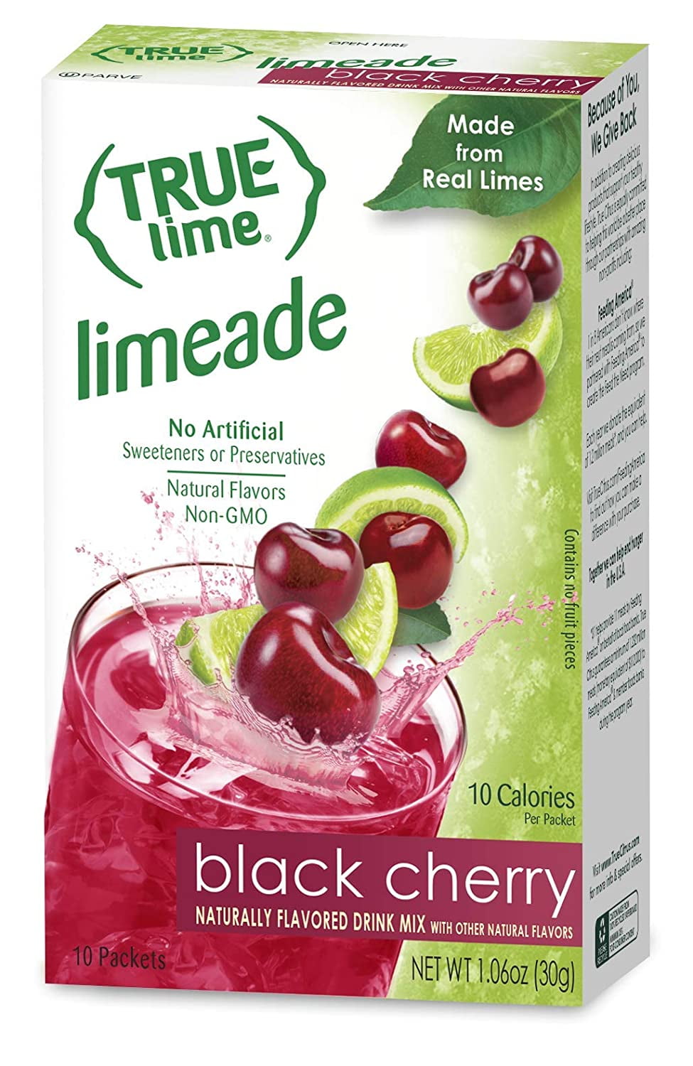 TRUE LIME Black Cherry Limeade Drink Mix (10 Count 1 pack) Made