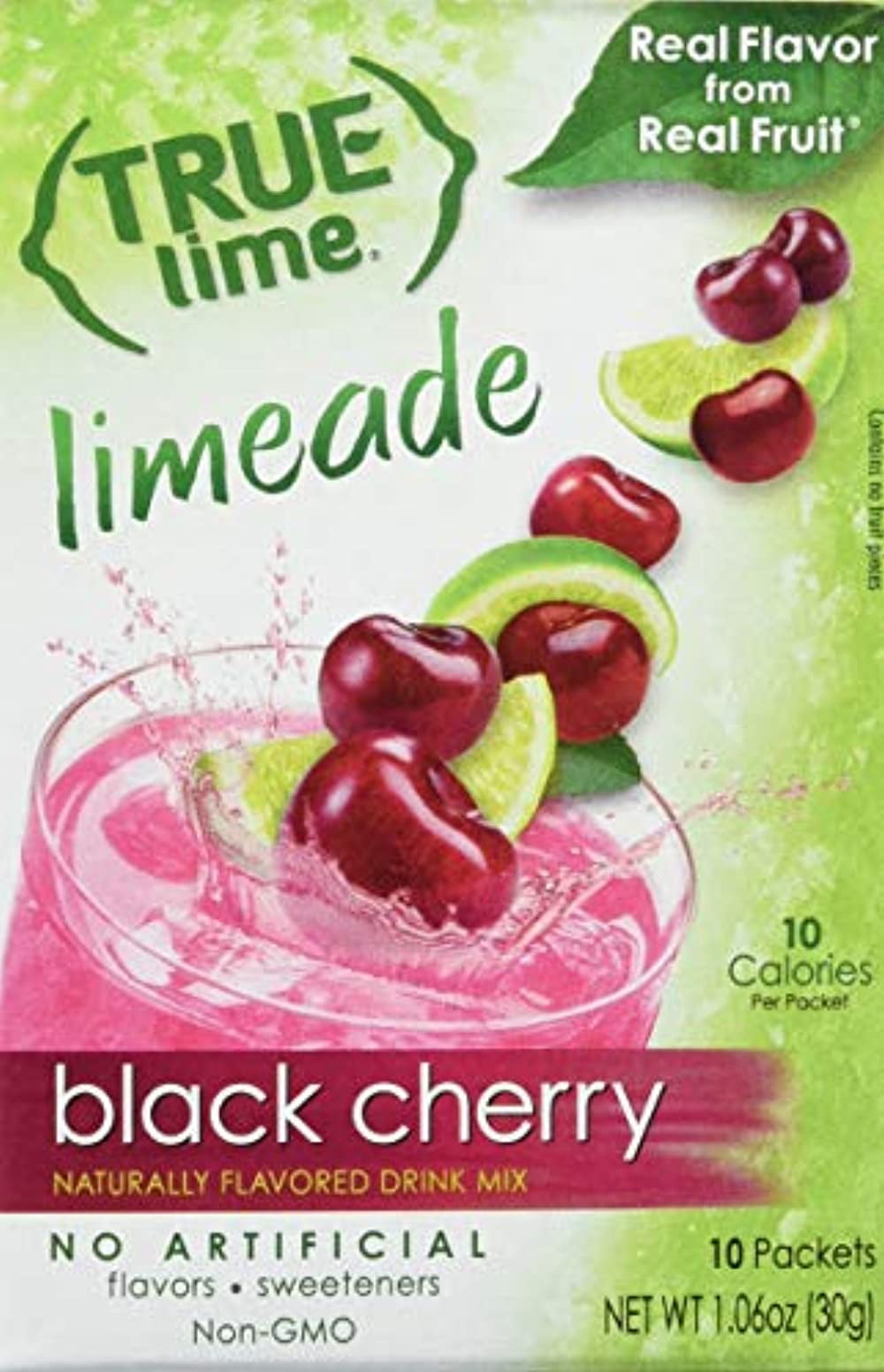 TRUE LIME Black Cherry Limeade Drink Mix, 10 Count - 1 pack Made from Real Limes