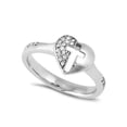 thumbnail image 1 of TRUE LOVE WAITS Heart and Cross Ring for Women, Steel Jewelry, 1 of 3