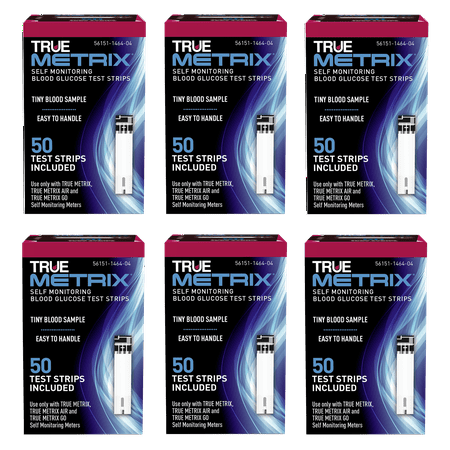 True Metrics Self-Monitoring Blood Glucose Test Strips Meters 50ct, 6-Pack