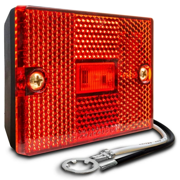 TRUE MODS 2x3 3x2 Inch Red LED Stud-Mount Side Marker Light [DOT FMVSS-108] [SAE AP2] [IP67 Waterproof] [Integrated Reflector] for Utility Boat Trailers Over 80" Camper RV Clearance Light