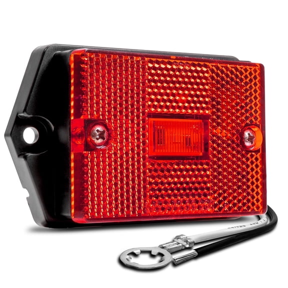 TRUE MODS 2x3 3x2 Inch Red LED Surface Mount Side Marker Light [DOT FMVSS-108] [SAE AP2] [IP67 Waterproof] [Integrated Reflector] for Utility Boat Trailers Over 80" Camper RV Clearance Light