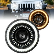 TRUE MODS 7 Inch LED Headlights Round H6024 [DOT-Approved] [High Low Sealed Beam] Compatible w/ Jeep Wrangler JK JKU TJ LJ Chevy Ford Nissan Datsun TOYOTA Chevrolet Hummer Land Rover Mazda
