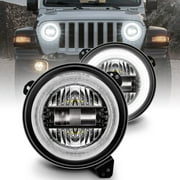 TRUE MODS 9 Inch Round LED Headlights Replacement for 2018-2026 Jeep Wrangler JL JLU Unlimited Gladiator JT Accessories [DOT Approved] [Dual-HALO DRL] Sealed Beam Front Head Light Lamp Bulb