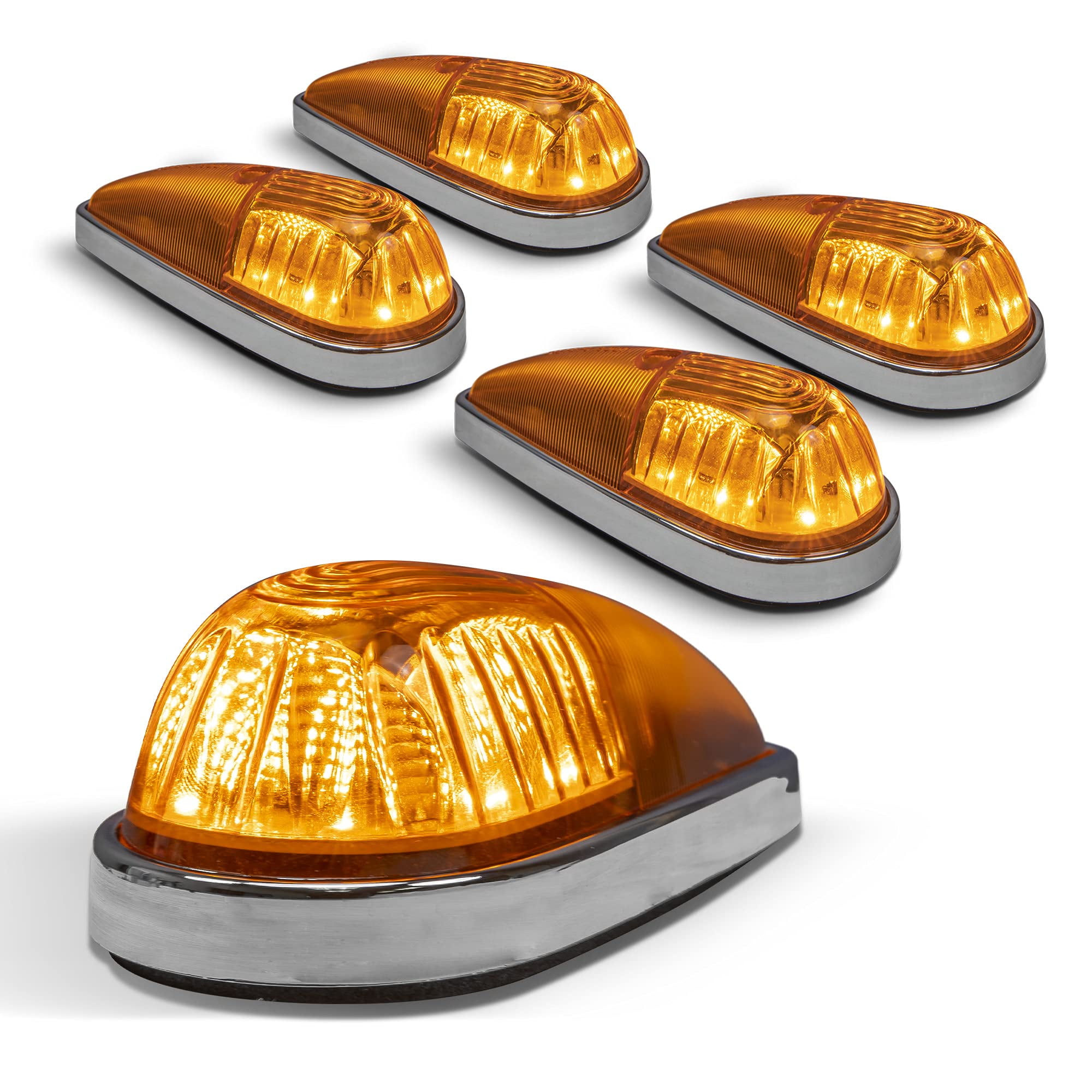 TRUE MODS Amber LED OIF8 Teardrop Cab Marker Light Kit [Chrome Base ...