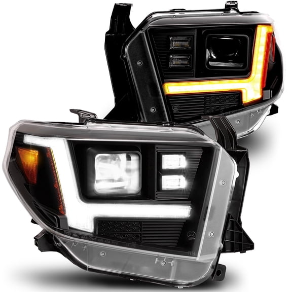 TRUE MODS Full LED Headlight Assembly Replacement for 2014-2021 Toyota Tundra [DOT] [SAE] DRL Sequential Turn Signal Custom Aftermarket Driver Passenger Head Light Lamp Bulb High Low Beam Projector